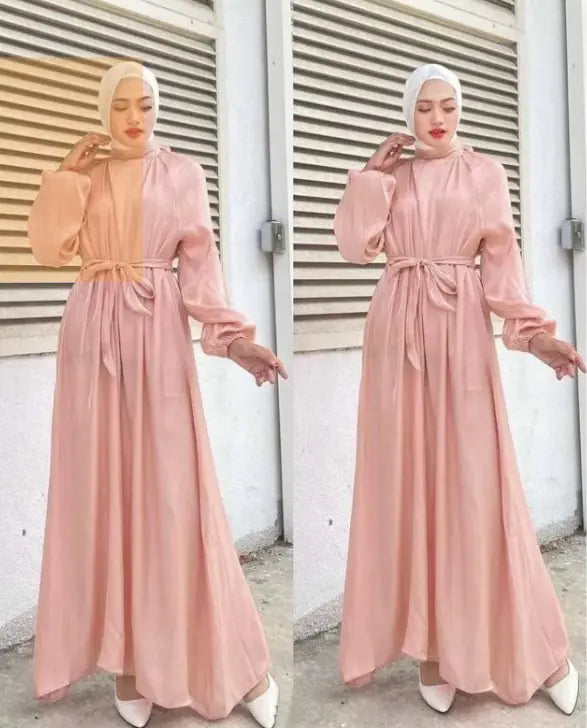 Kollu Abaya Tesettür Elbise