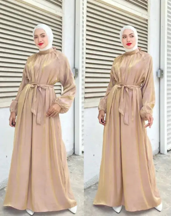 Kollu Abaya Tesettür Elbise