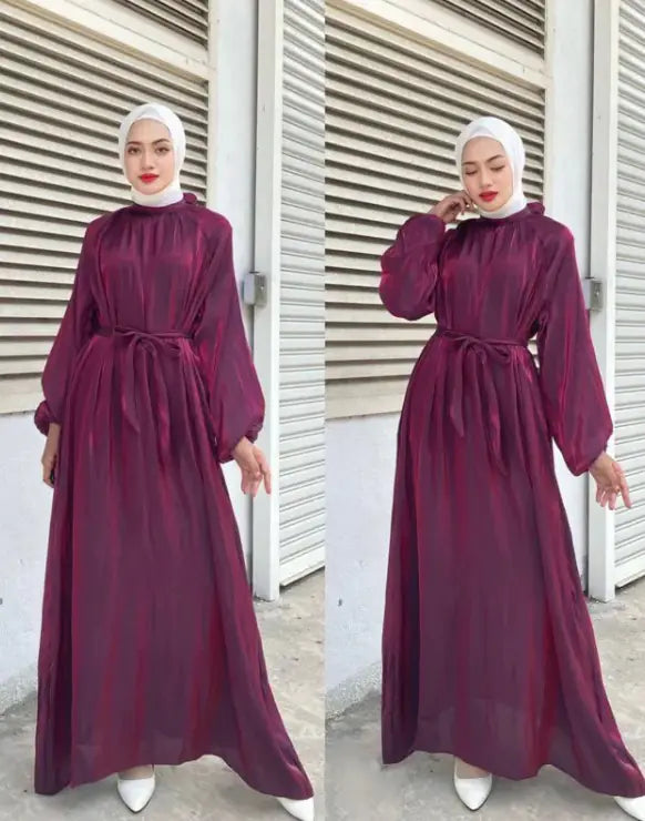 Kollu Abaya Tesettür Elbise