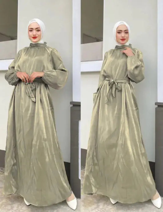 Kollu Abaya Tesettür Elbise