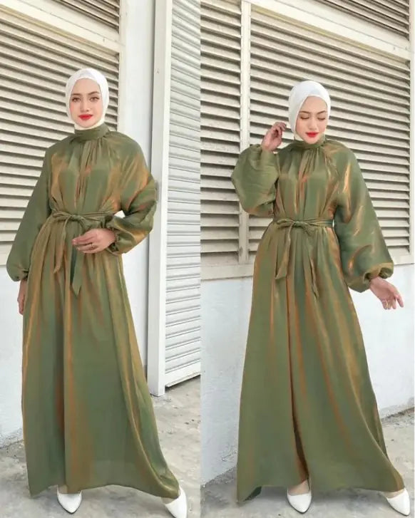 Kollu Abaya Tesettür Elbise